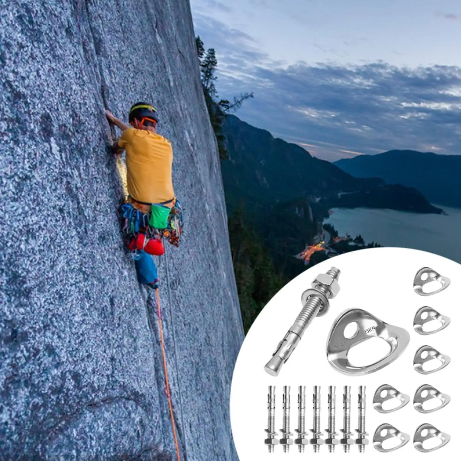 

8 Pieces Climbing Anchor Hangers Climbing Wall Bolts for Home Gym Tie Down