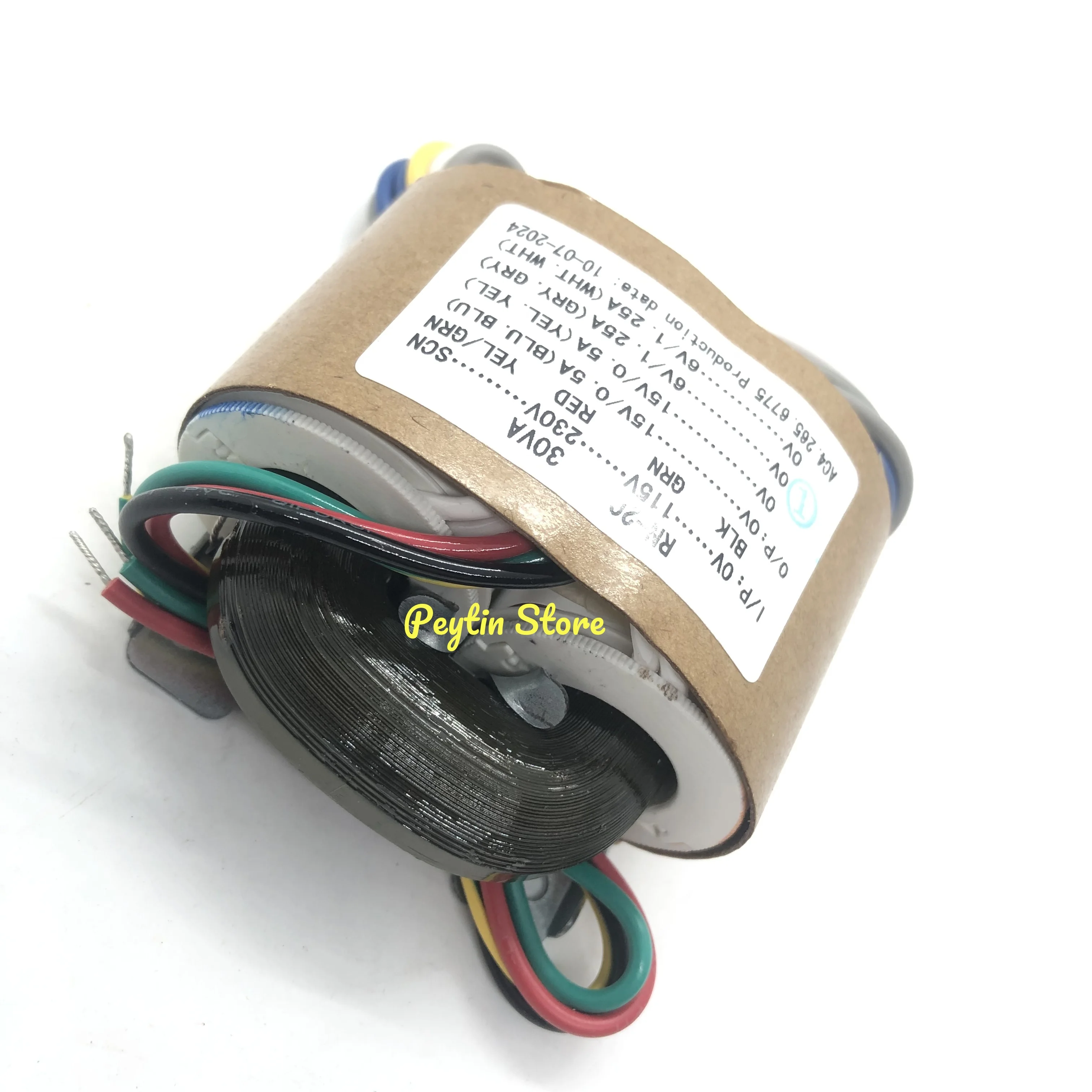 Picture 3: 1Pc 30VA 30W Input 0-115V-230V-SCN Output Double 15V + Double 6V R-type Power Transformer Audio Transformer