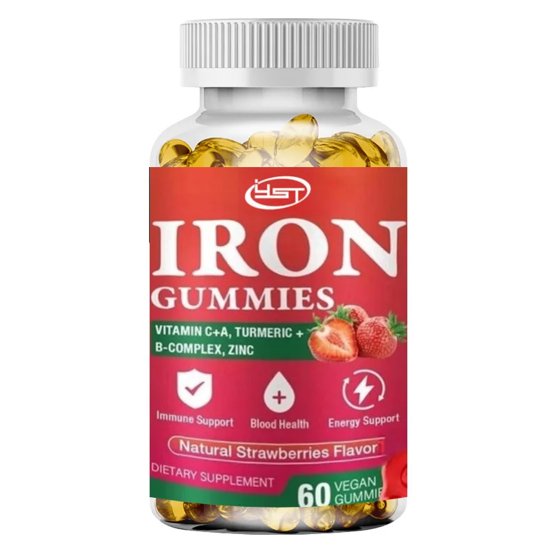 Vegan Iron Gummies - High Potency Iron Supplement for Women & Men - Supports Energy & Immune Health - Strawberry Flavor