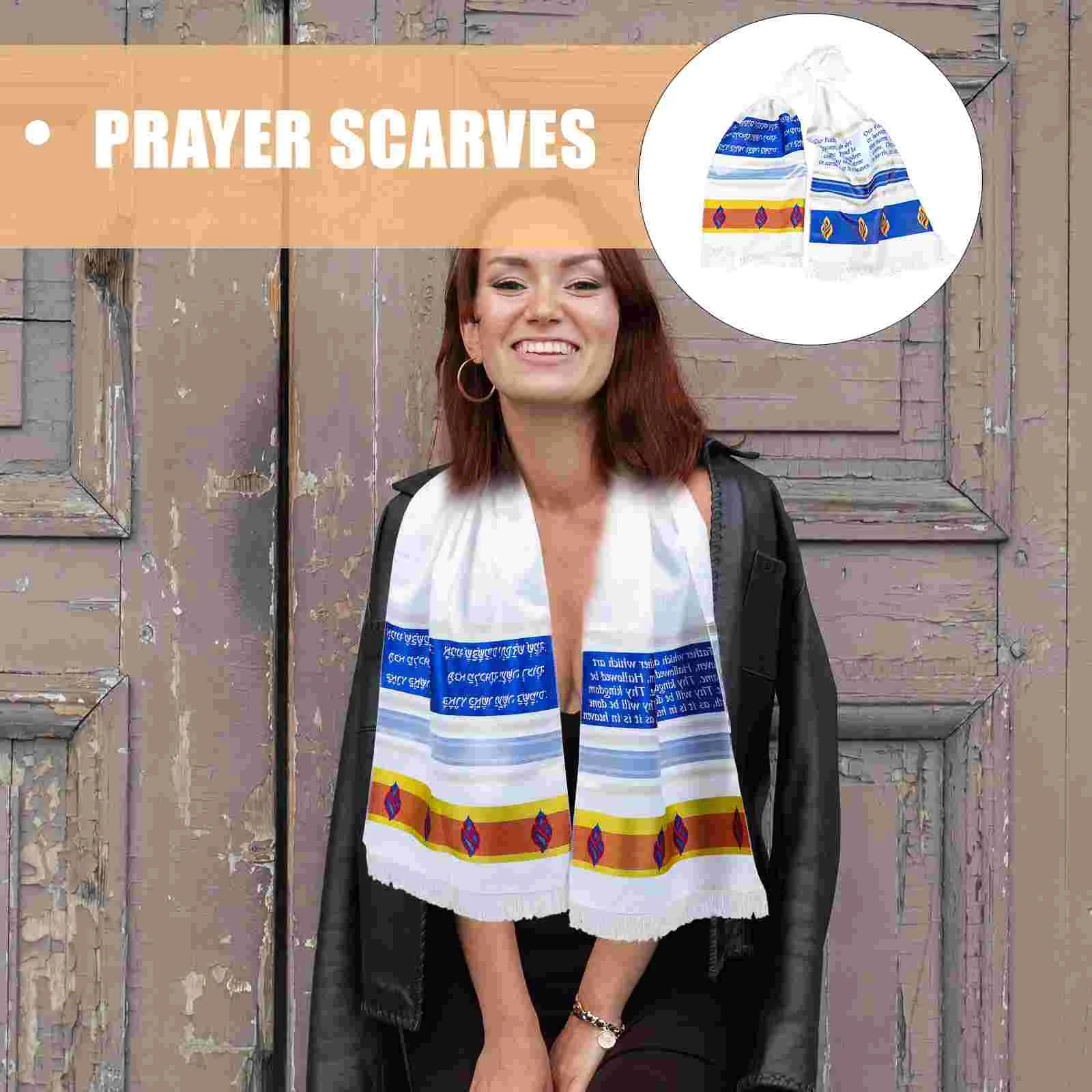 Men Prayer Scarves Towel Wedding Shawl Miss Messianic Silk Scarf for Women Neck