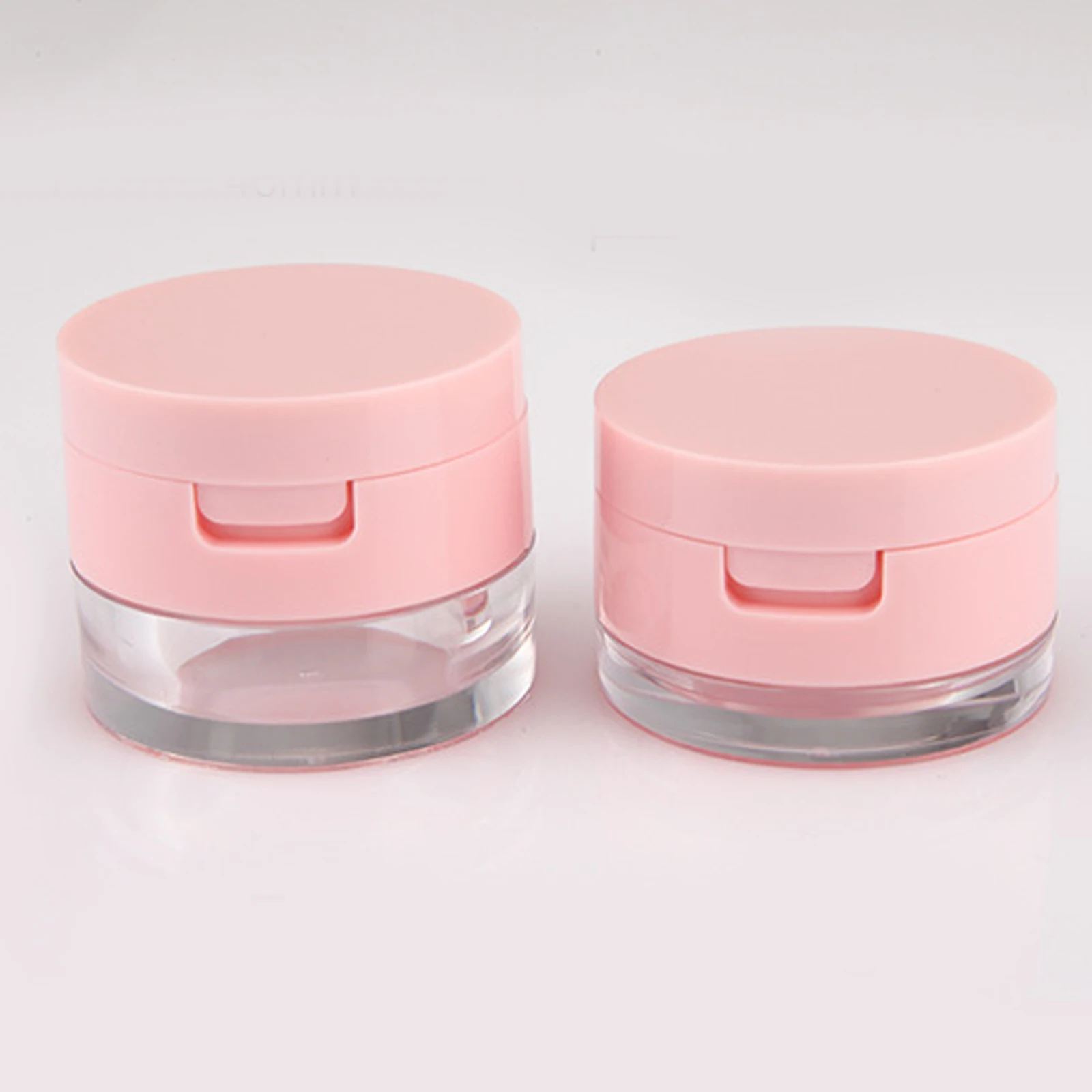 2er-Set, 2er-Set, kleines Clamshell-Etui, Spiegel, für Reisen, lose Hülle, kompakt, leicht, auslaufsicher, langlebig, tragbar, Mehrzweck-Make-up