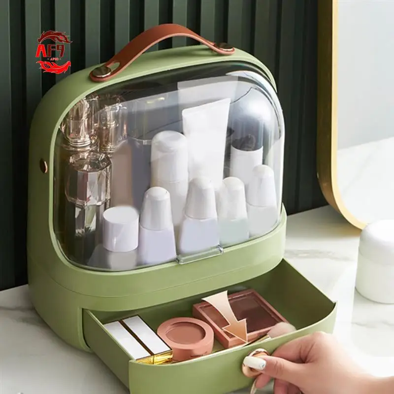 

AF90-Cosmetic Organizers Desktop Dust-Proof Makeup Storage Box With Lid Bathroom Jewelry Waterproof Skincare Drawer Organizer