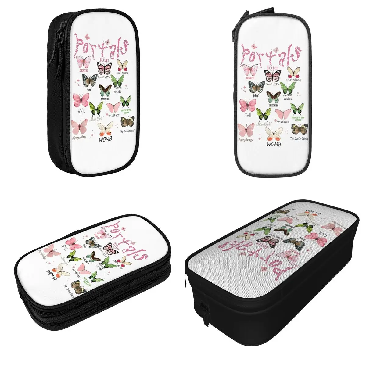 Melanies Martinez Portals Pencil Case Butterflies Pencilcases Pen Box Kids Large Storage Bag Students School Zipper Accessories