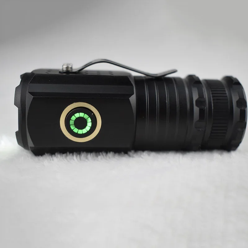 Mini linterna LED de 3 LED con imán de aluminio, linternas Edc de 2000lm, linterna táctica con carga Usb, linterna de autodefensa para acampar