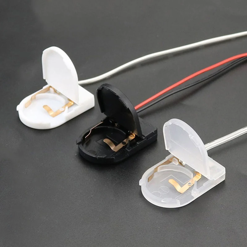 5PCS Single Slot 3V CR2032 CR 2032 Button Coin Cell Empty Battery Holder Case Cover With ON-OFF Switch leads Wire 3V Battery Box