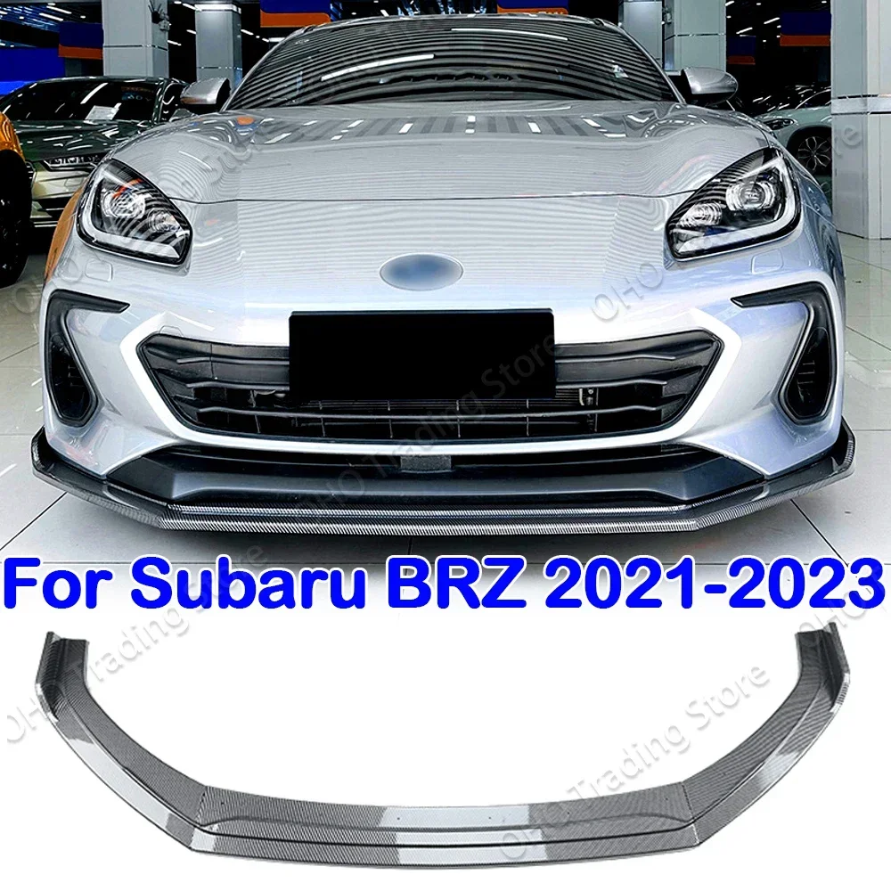 For Subaru BRZ 2021 2022 2023 Auto Car Front Bumper Splitter Lip Spoiler Diffuser Guard Body Kit Cover Tuning ABS Black Carbon