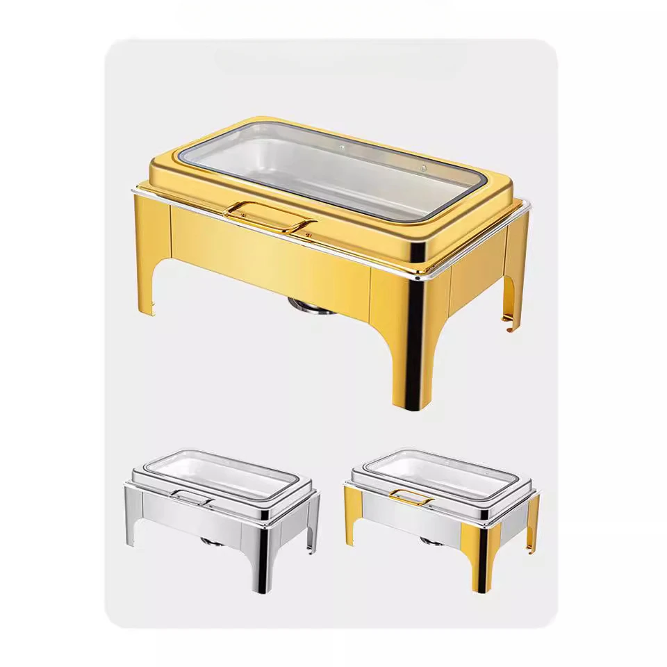 Gold-plated stainless  hydraulic self-service insulation dining commercial restaurant breakfast stove alcohol electric heating