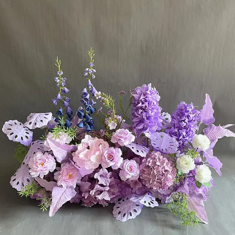 

Artificial Rose Hydrangea Arch Arrangement, Flower Row, Wedding Decoration, Road Lead, Garden Party Background