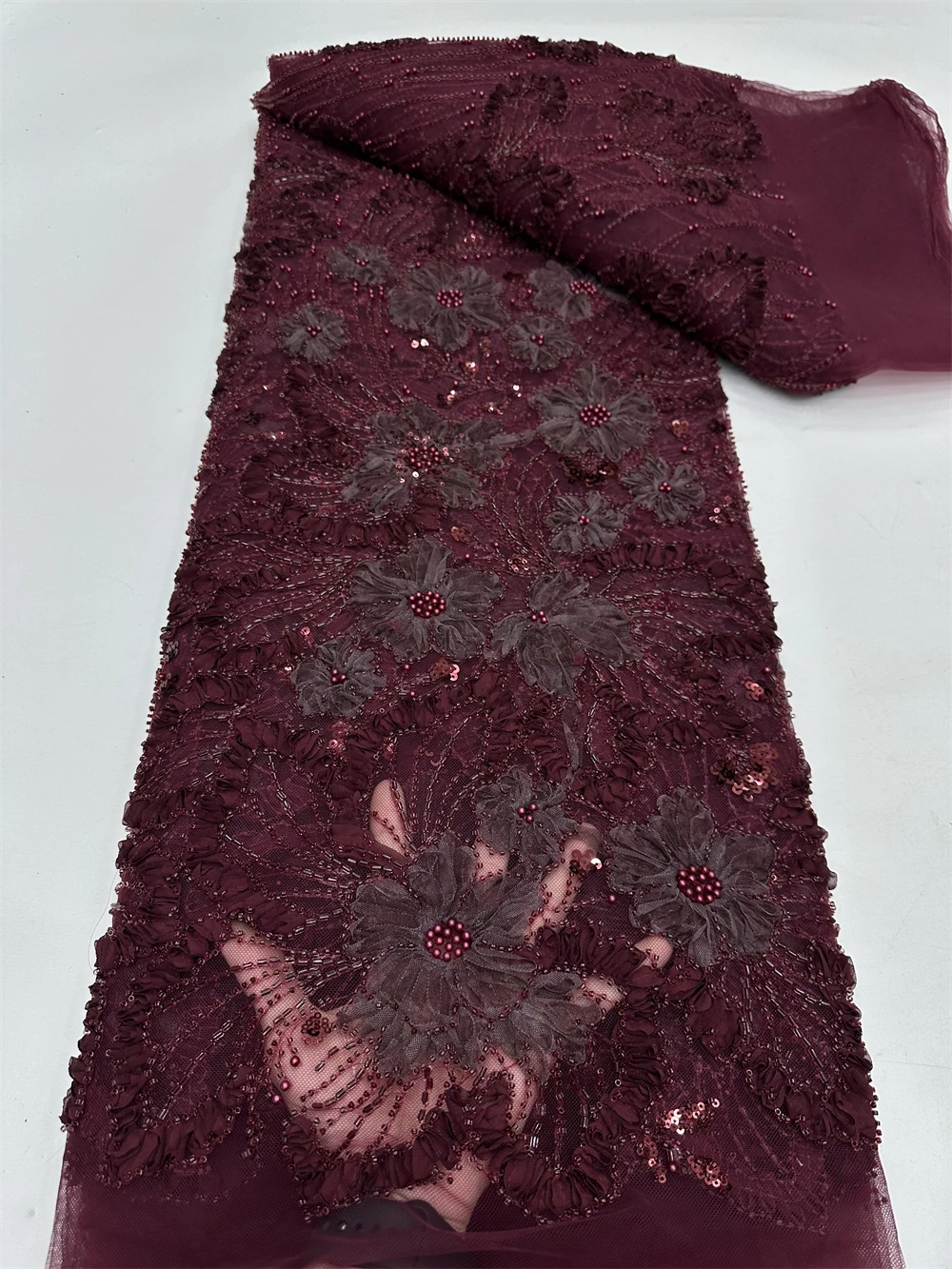 Luxury 2026 High Quality French Tulle Net Sequins Lace Fabric African Lace Fabric 5 Yards For Nigeria Wedding Party Dress Sewing