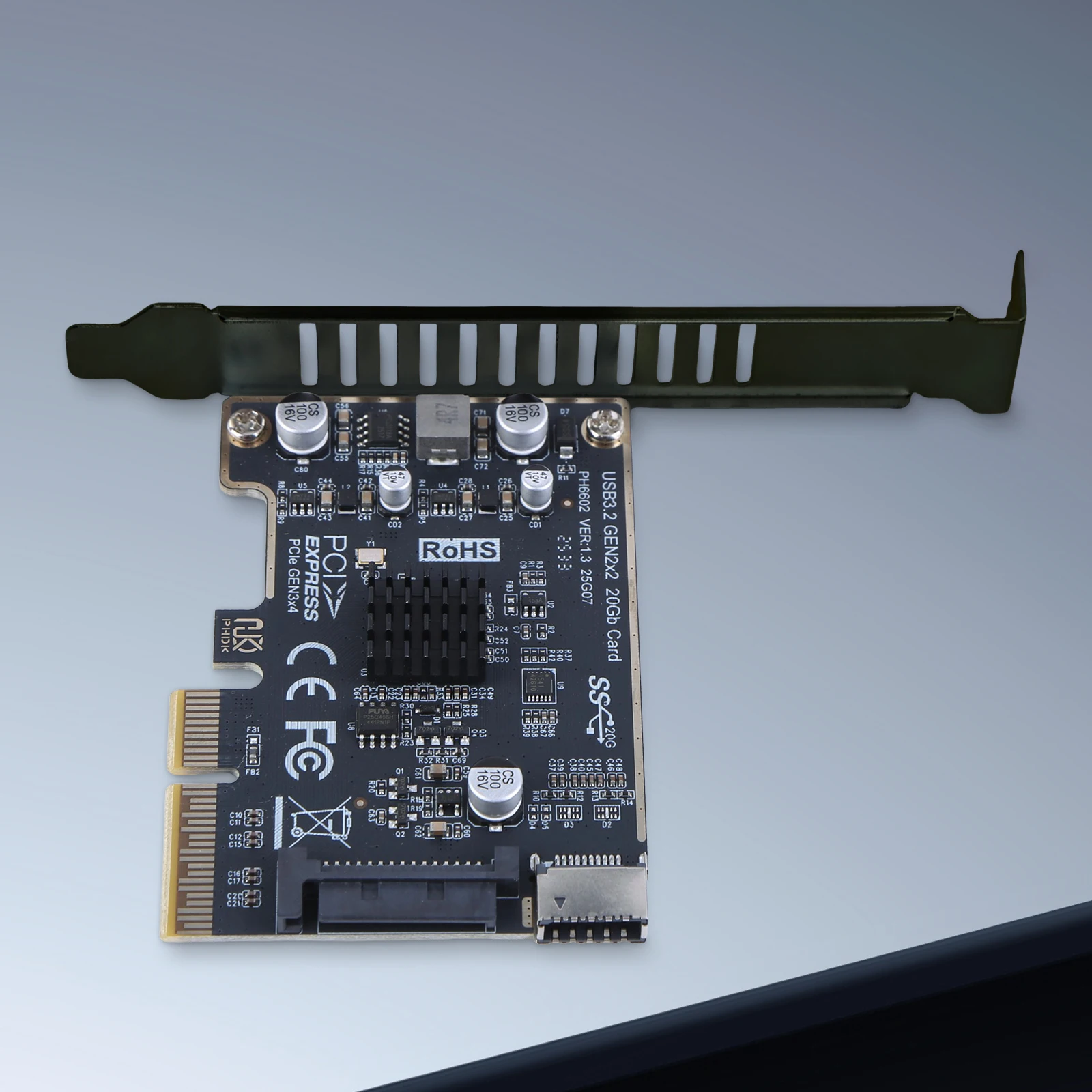 PCIE To Type-E Expansion Card Expansion Card Riser Converter 20Gpbs Type E Express Card for Desktop PC Front Panel TYPE C