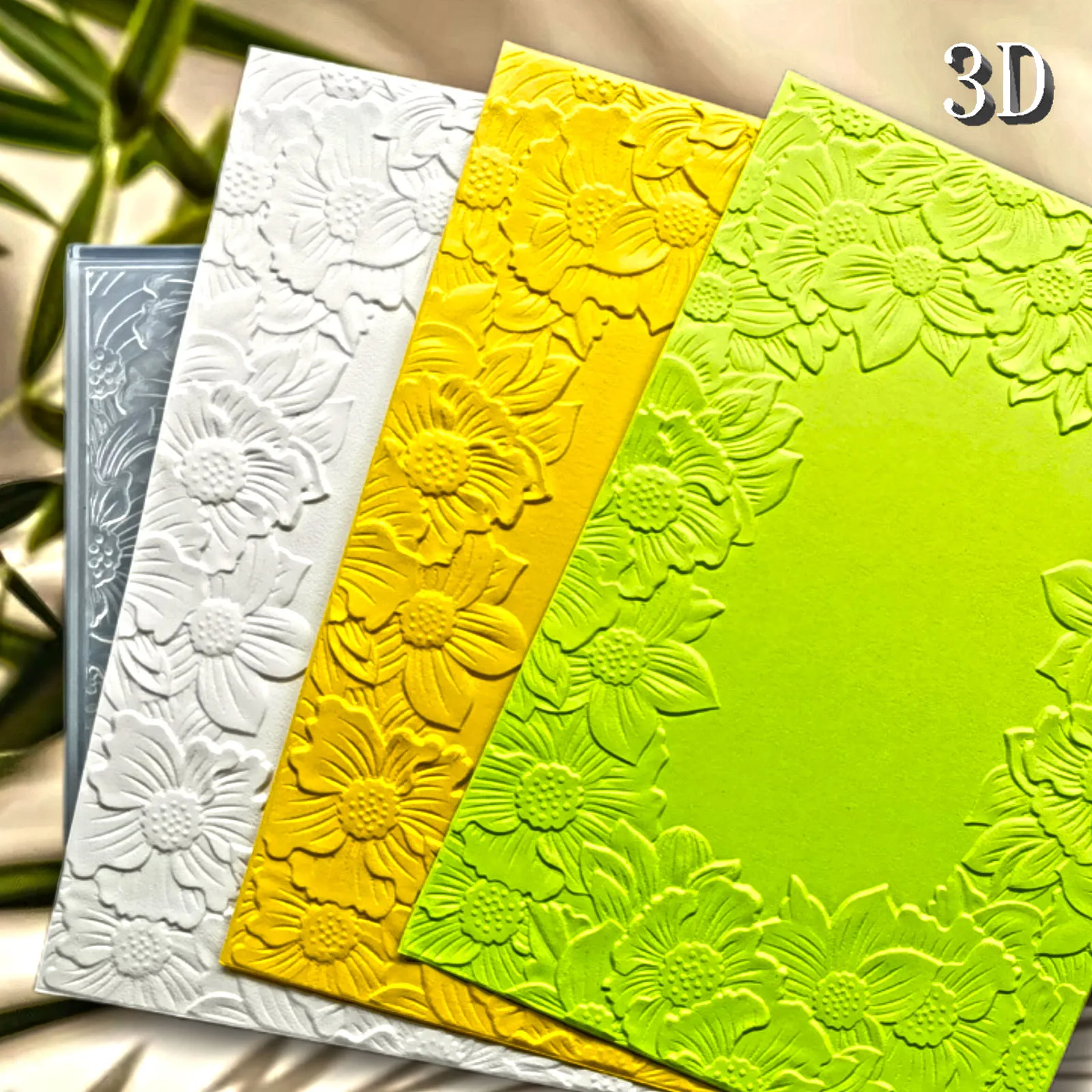 مجلد منقوش ثلاثي الأبعاد - سحر ظلال الزهور، موضوع إطار زهرة عالم حالم، بلاستيك متين، مصنوعات يدوية وسجلات قصاصات