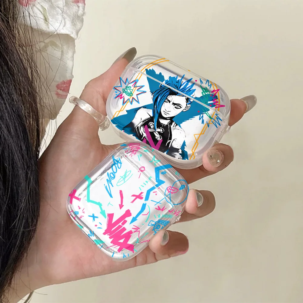 Trendiges J-JINX Graffiti Transparente Silikonhülle für Airpods 4 3 Pro 2 1 Kabellose Kopfhörer Pro2 Schutzhüllen