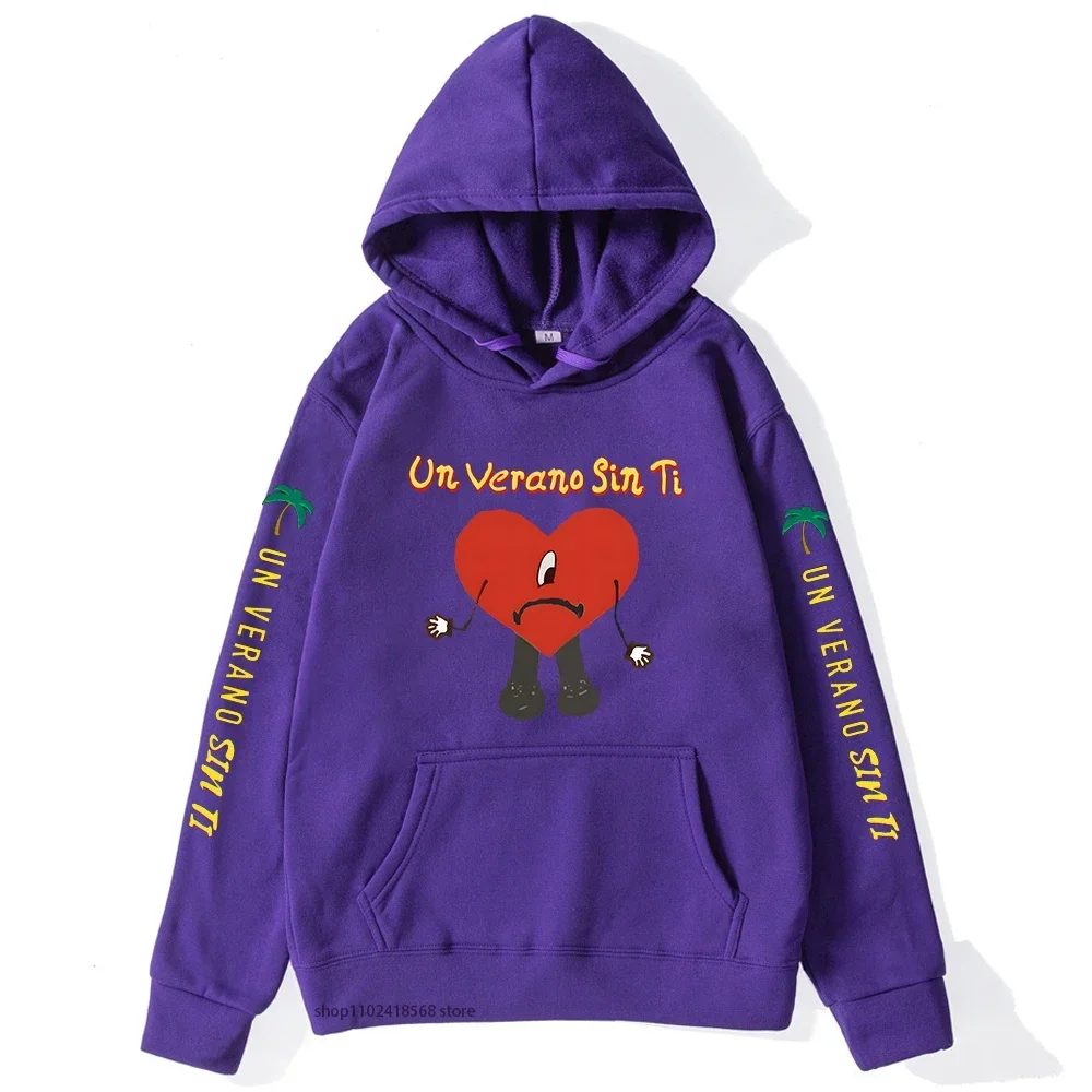 سيئة الأرنب هوديس Un Verano Sin Ti ألبوم بلوزات بأكمام طويلة لطيف النساء الملابس موضة س الرقبة النساء والرجال Y2k الملابس