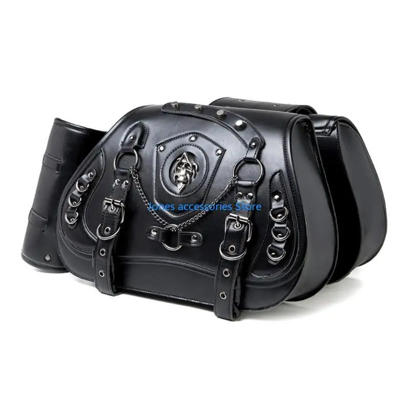 W8KD Có Thể Điều Chỉnh Xe Máy Saddlebag Chống Nước Túi Đựng Dụng Cụ Dây Đeo Có Thể Điều Chỉnh Saddlebag Da PU Saddlebag Lắp Đặt