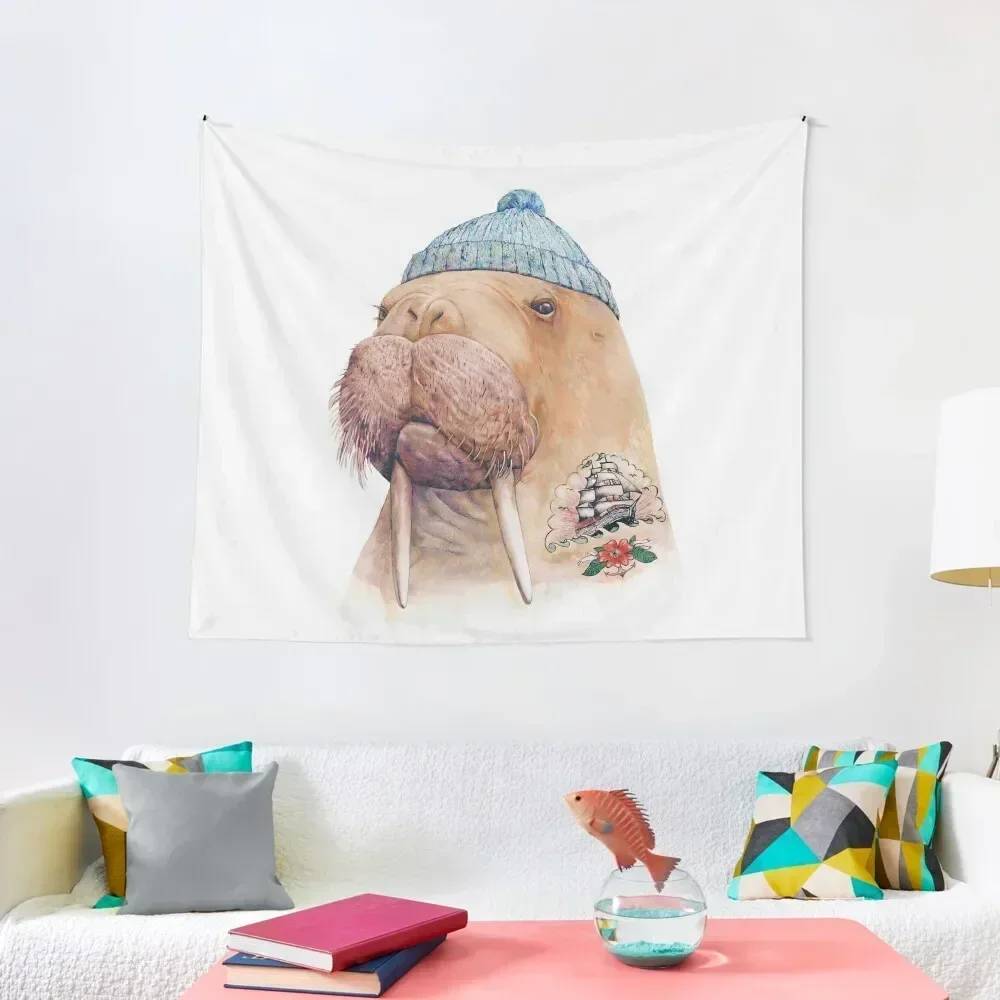 Tattooed Walrus Tapestry House Decor Decoration Aesthetic Decorative Wall Murals Tapestry