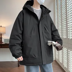 Giacca invernale da uomo moda coreana cappotto Parka caldo spesso giacca a vento con cappuccio capispalla allentato giacca termica antivento taglia grande 8XL