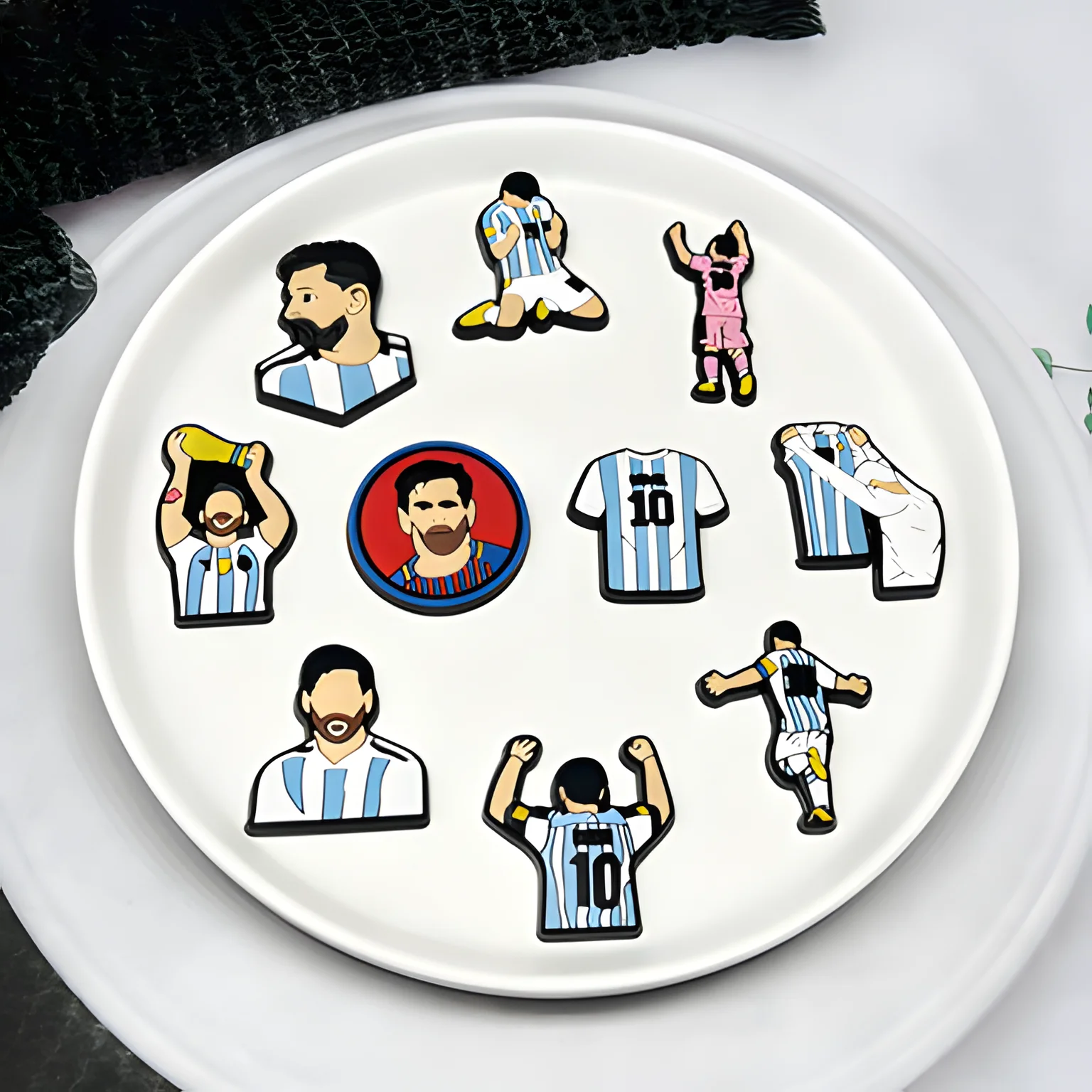 16Pcs Football Star Goat Number 10 Jersey PVC Shoe Charms Sports For Slides Sandals DIY Custom Accessories Clog Decor Soccer