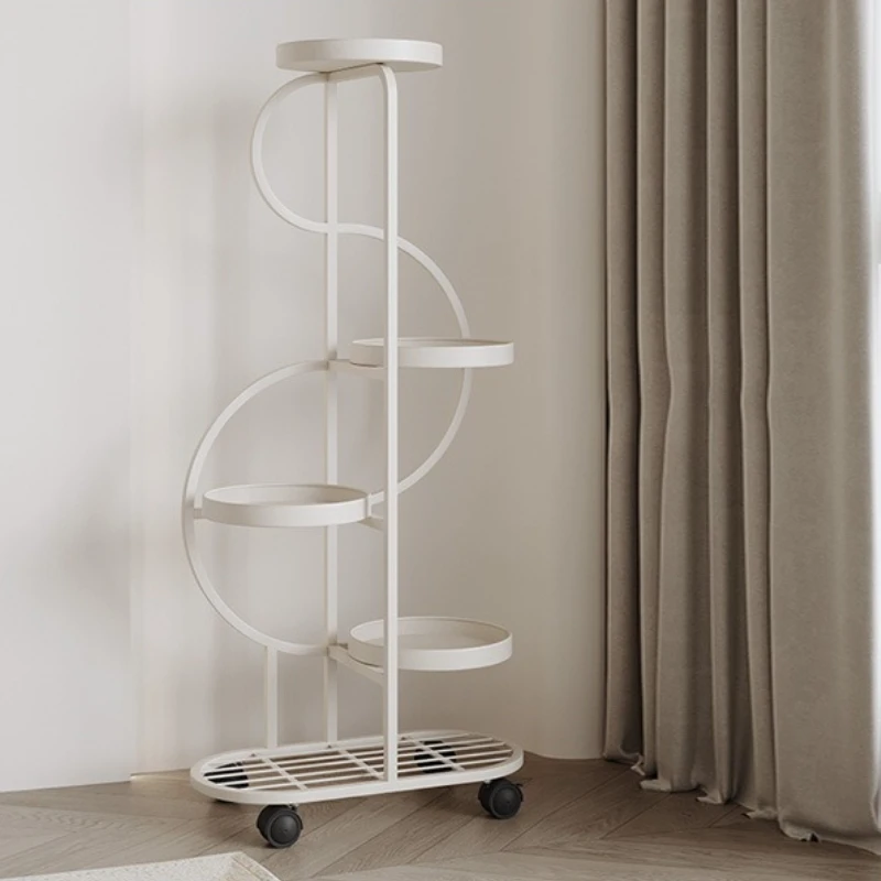 Living room floor-standing flower pot rack, indoor plant display rack, iron wrought flower stand, movable