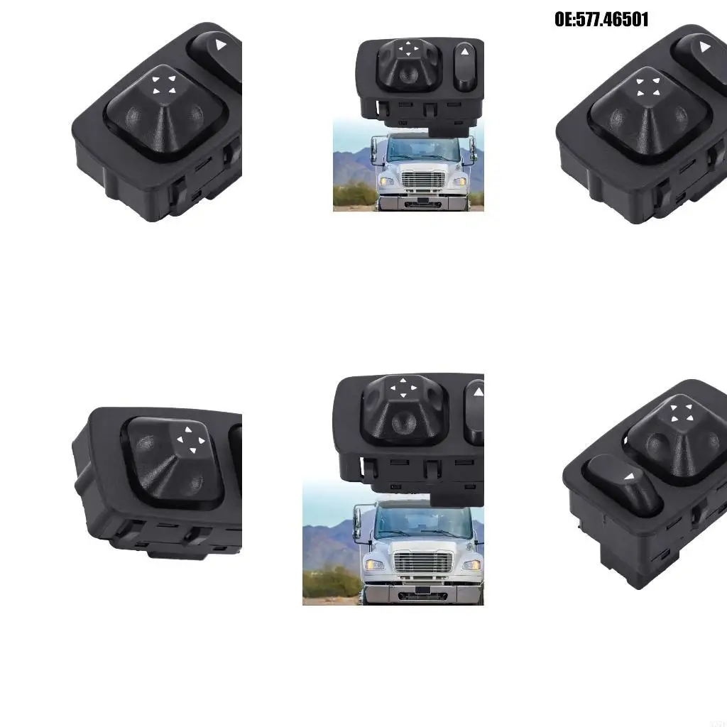 Mirror Adjustment Control Switches 57746501 for Truck Repair, Black ABS Panel-Design Mirror Control Switches Replacement X37F