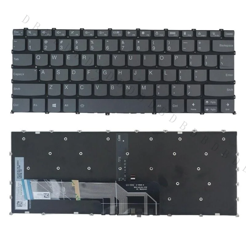 AA+New US English Gray Backlit Keyboard For Lenovo Flex 5 14ABR8 14ALC7 14IAU7 14IRU8 Laptop Replacement