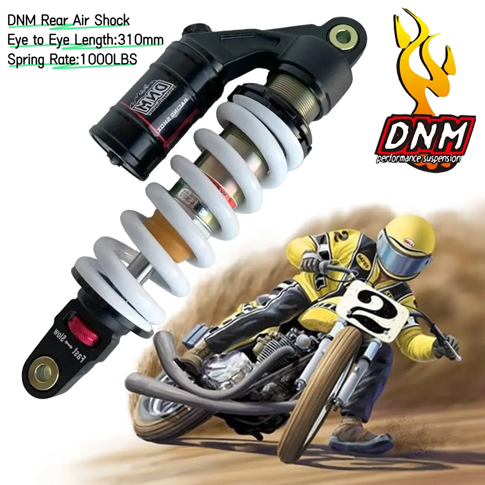 

Motorcycle Rear Shocks Absorber Original DNM MT-RC 310mm 1000lbs Suspension For Honda vision 110 Gasoline Pit Dirt Bike ATV