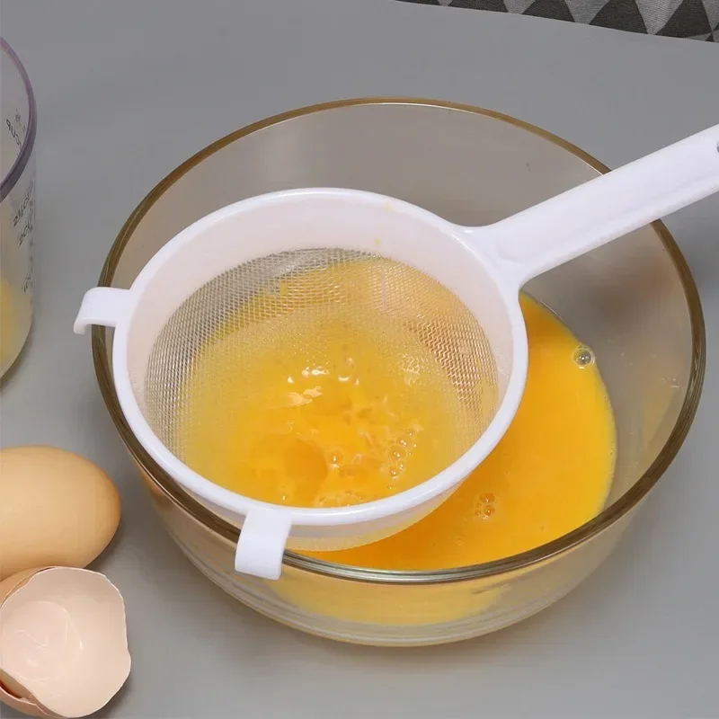 Kitchen Nut Milk Filter Plastic Fine Mesh Spoon Strainer Flour Sieve With Handle Soy Milk Coffee Filter Colanders Kitchen Tools