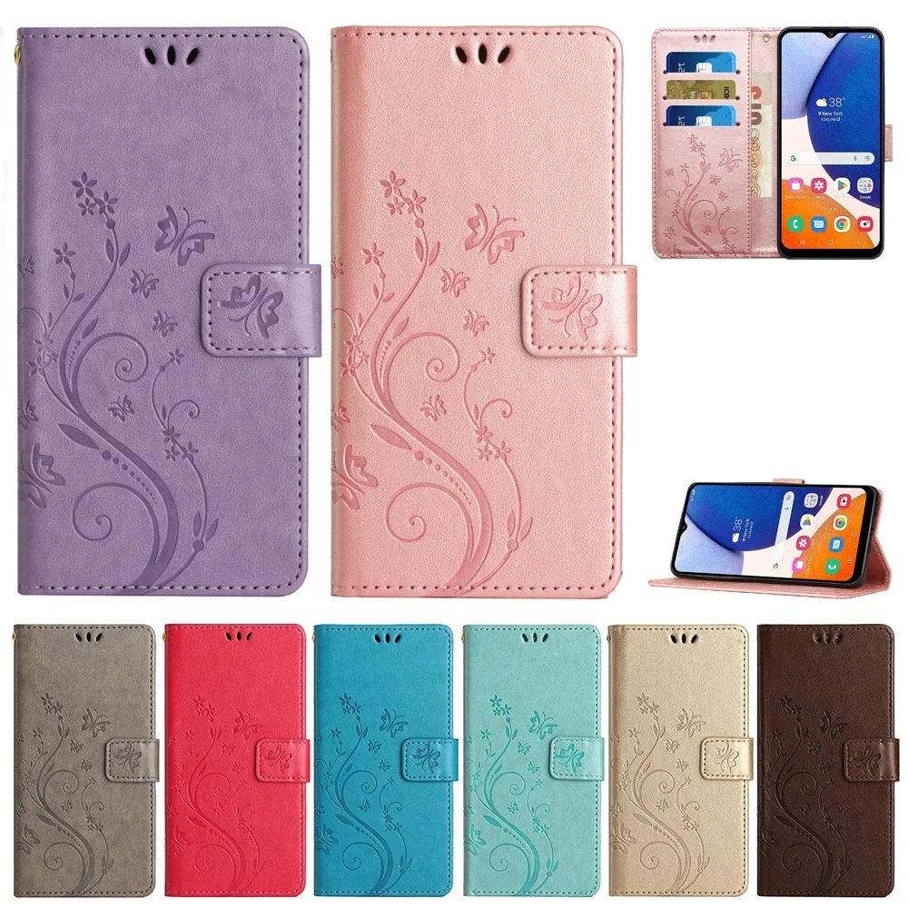 Wallet Flip Phone Case For Samsung Galaxy M55 A55 A54 A35 A34 A33 A32 A24 A23 A22 A16 A15 A14 A13 A05 A05S A06 Card Holder Cover