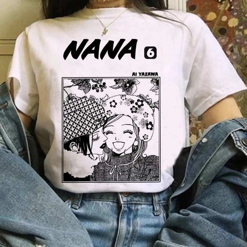 Anime Nana T Shirt for Women Japanese 2000s Style Y2k Tshirt Harajuku Fashion Casual Short Sleeve Top Kawaii Graphic T Shirts