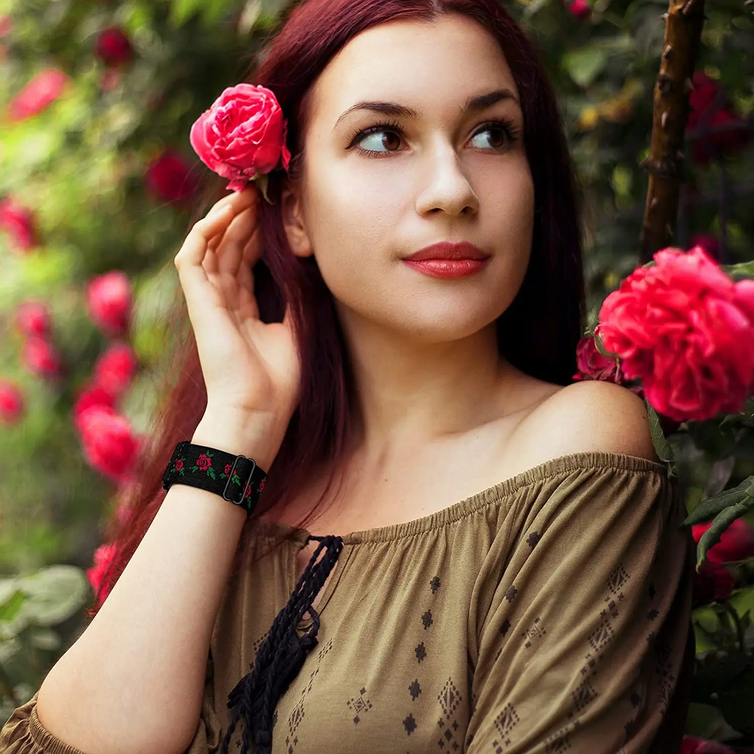 النايلون حزام ل أبل حزام ساعة الترا سلسلة 8 49 مللي متر 41 مللي متر 45 مللي متر سلسلة 7/6 38/42 ساعة للنساء سوار الأزهار التطريز سيدة