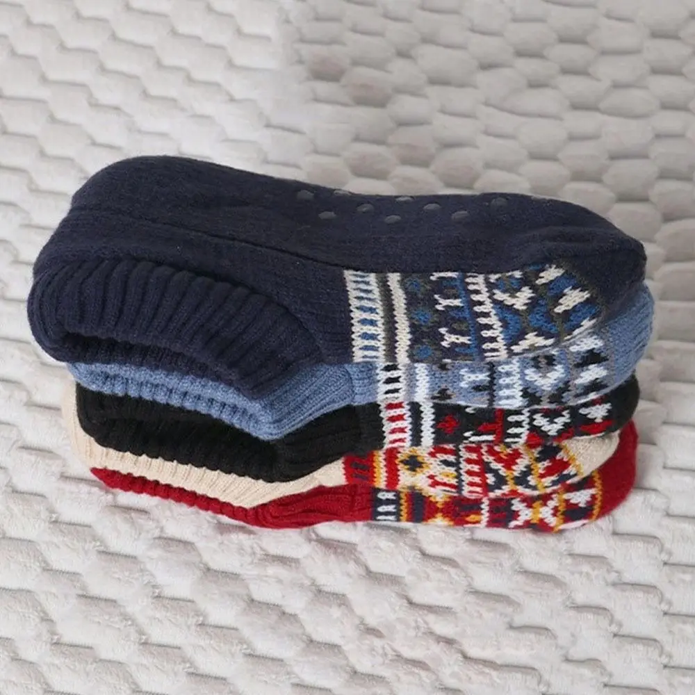 Nowe Grube Ciepłe Skarpety Antypoślizgowe Krótkie Zimowe Skarpety Puszyste Skarpety-Kapcie Damskie Męskie