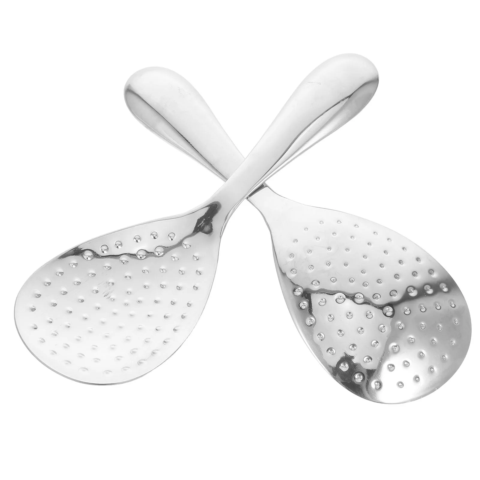 

2pcs Stainless Steel Rice Spoon Set Thickened Non-Stick Rice Spatula For Kitchen Restaurant Household Cooking Meal Spoon
