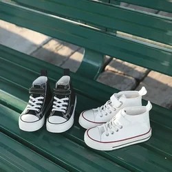 New Children Canvas Shoes Color Hand Painted Boys and Girls High Top Fashion Versatile Kids Casual Shoes Sizes 26-30