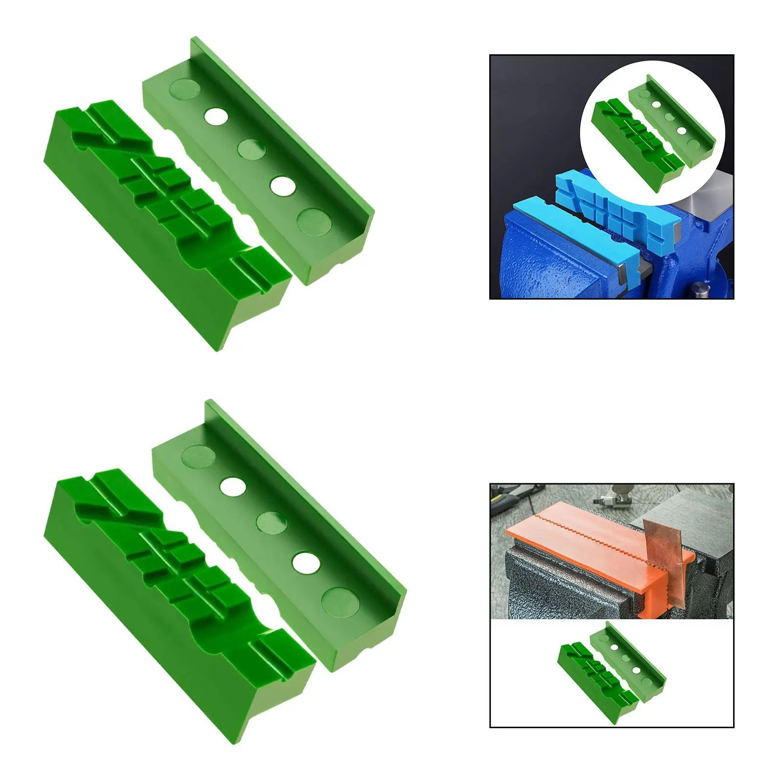 2Pcs Magnetic Vise Jaws Soft Pad Universal Plumbing Practical Premium Bench Jaw Pads Multipurpose Protector Multi Groove Design