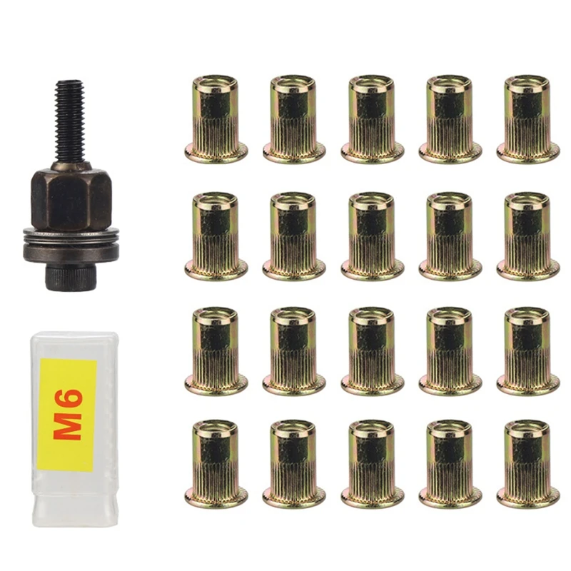 

Y42A-21Pcs Rivet Nut Tools Hand Rivet Nut Simple Installation Manual Riveter For Rivnuts Tools For Nuts