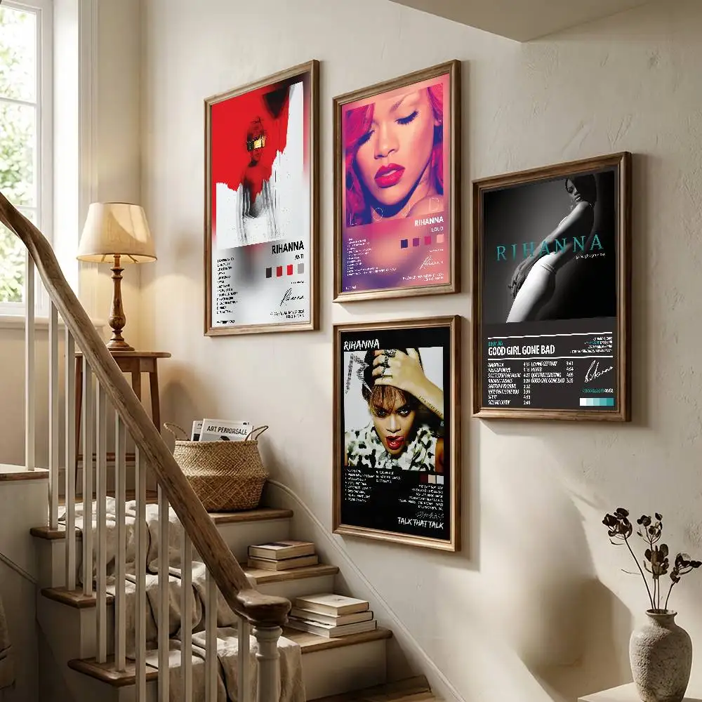 Singer R-Rihanna Anti Music Poster For Bedroom Gamer Room Decor Restaurant Wall Trendy Aesthetic Gift