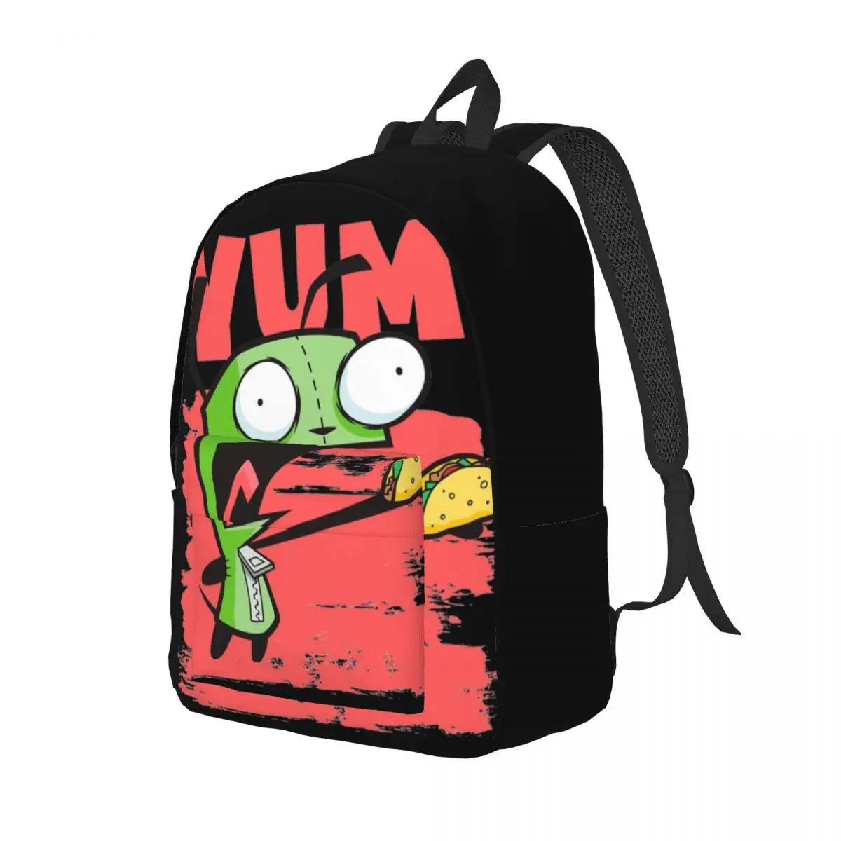 Invader Zim Backpack for Men Women Casual Student Business Daypack GIR Screaming Yum Taco Laptop Canvas Bags Gift