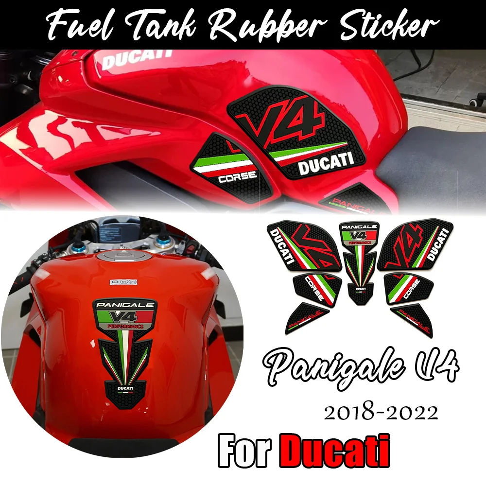 

Motorcycle Stickers For Ducati Panigale V4 V4SP V4R 2018-2022 Fuel Tank Sticker Anti Skid Sticker Waterproof 3D Rubber Strcker