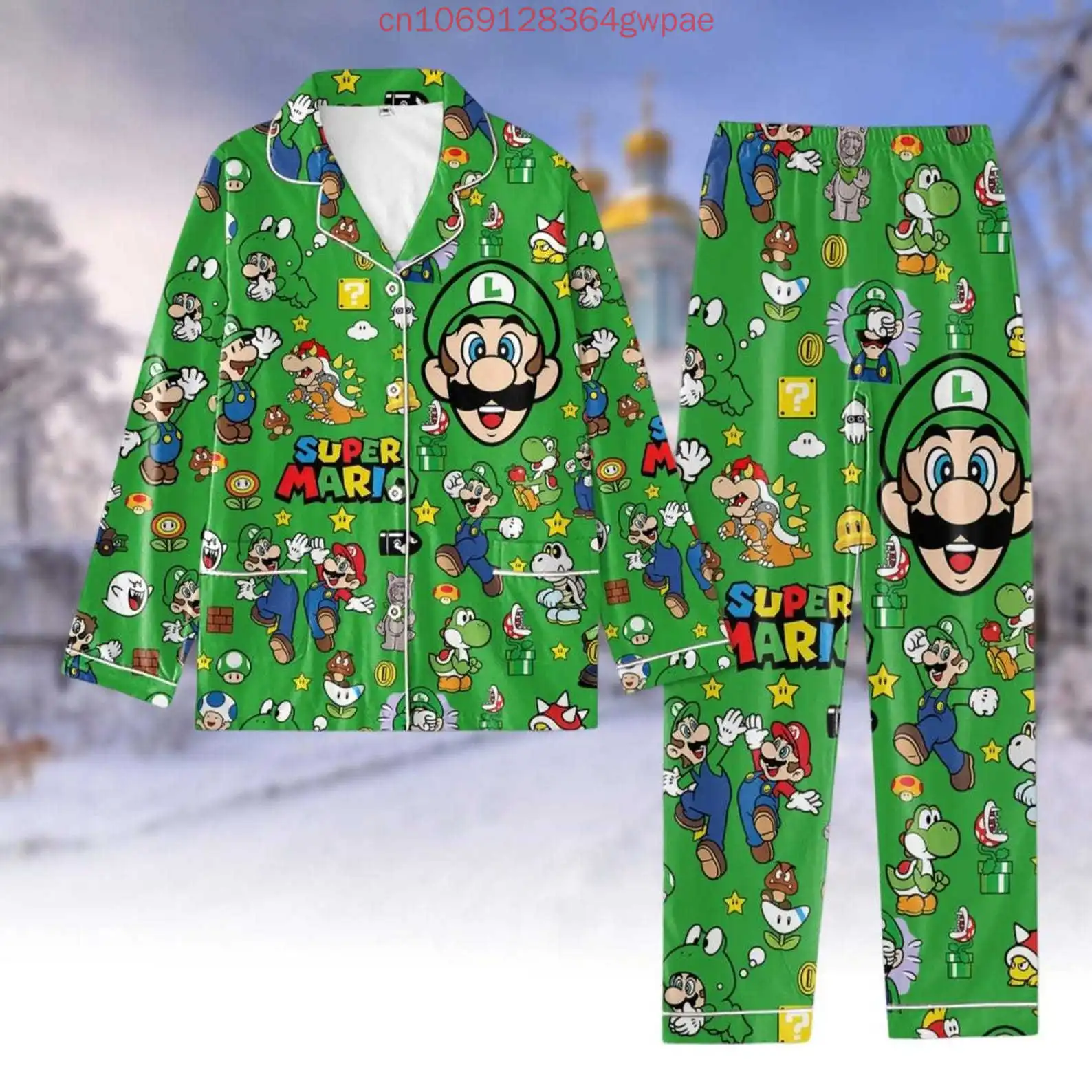 

New Super Mario Shirt Pajama Set 3d Print Super Mario Bros Casual Men's Women's Long Sleeve Shirt Pajama Set Family Pajama Sets