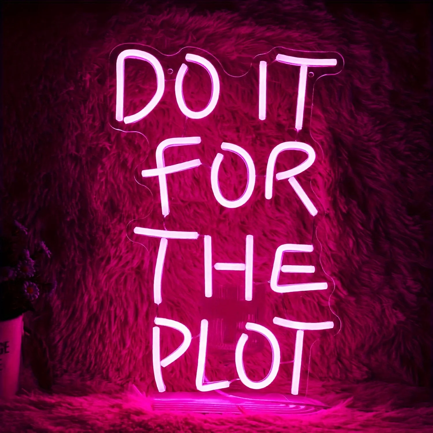 

Неоновая LED-вывеска «Do It for The Plot» - Многофункциональный RGB-светильник из пластика с питанием от USB, управлением кнопкой - без батареек