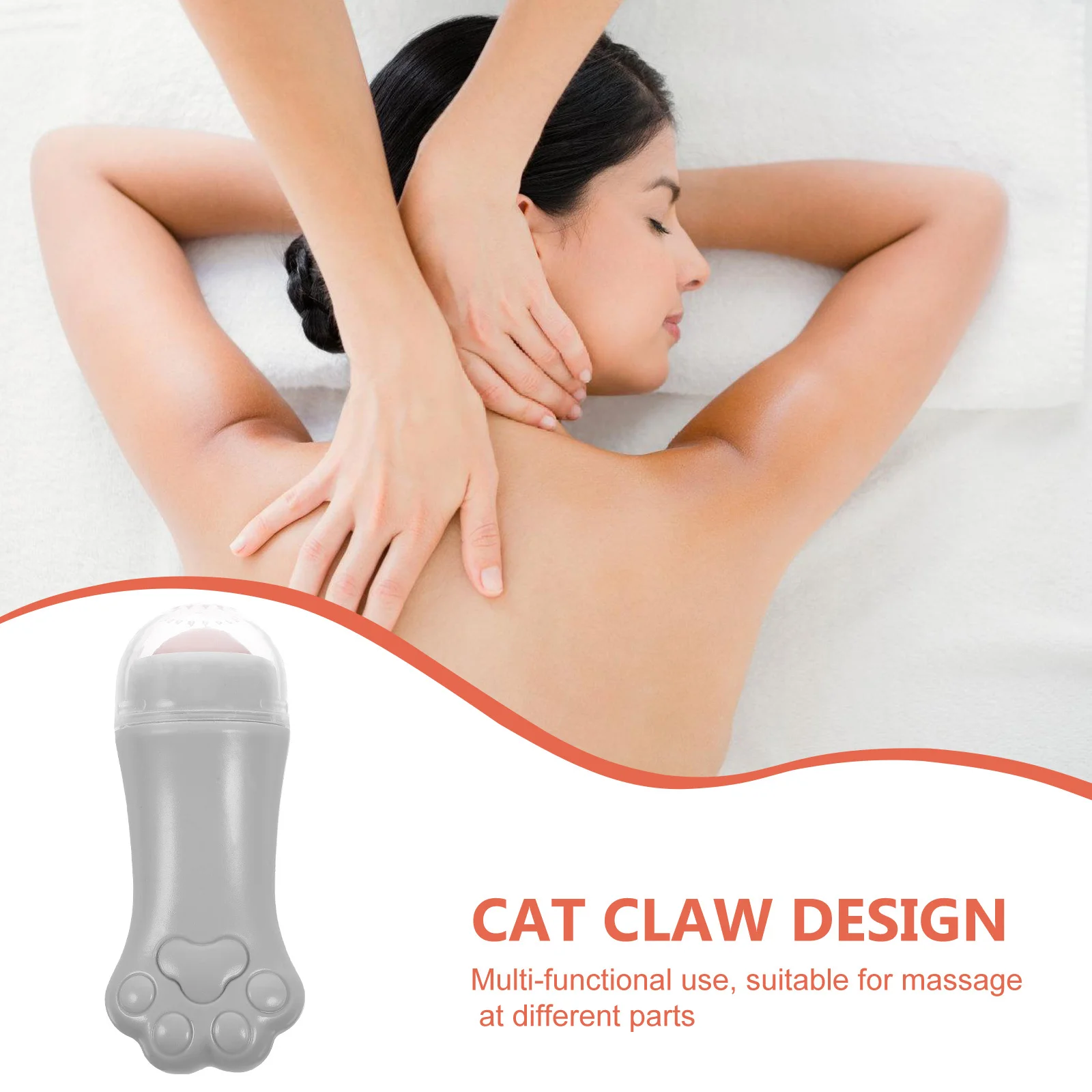 Rodillo de masaje Facial para mujer, herramienta Facial ligera con pata de gato, agarre cómodo, elasticidad de la piel, eliminador de hinchazón, masajeador Facial