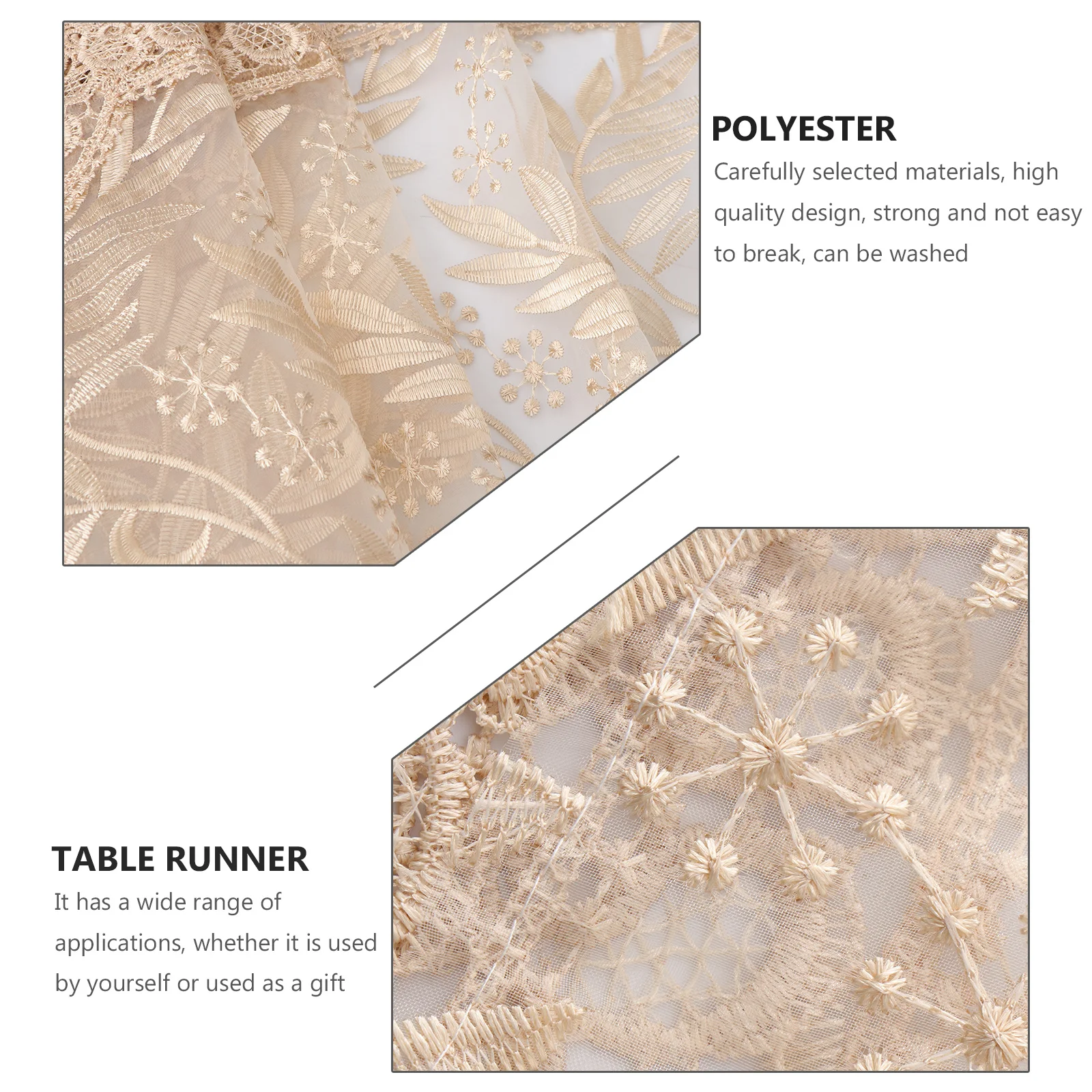 

1Pcs Leaf Pattern Lace Table Runner Modern Decorative Tablecloth Wedding Dinner Party Home Holiday Decor Embroidery Tablecloth