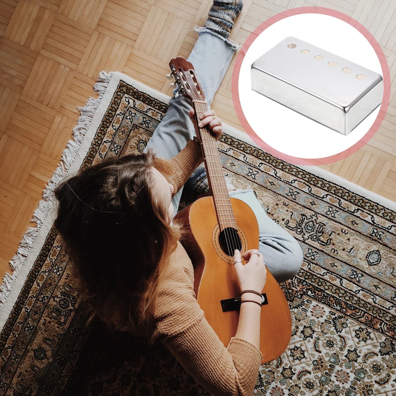 

Copper Pickup Cover for Electric Guitar Durable Anti Rust Six Holes Design Protective Lid Musical Instruments Accessories