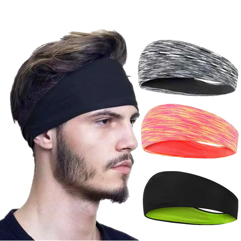 3PCS Sweatband for Men Women Elastic Sport Hairbands Head Band Yoga Headbands Headwear Headwrap Sports Workout Hair Accessories