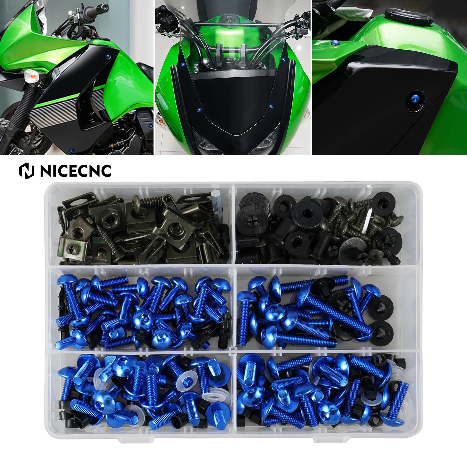 NICECNC Motorcycle Racing Fairing Bolts Kit For KTM KAWASAKI Triumph Aprilia Universal Durable Fastener Clips Screw Accessories