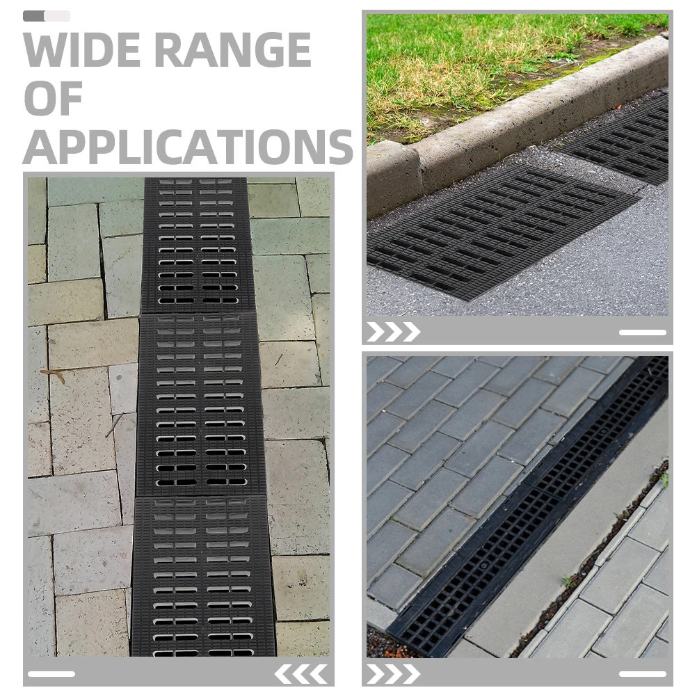

2 Pcs Drainage Grate Durable Heavy Load Safe Pedestrian Vehicle Slotted Design Rainwater Various Materials Iron