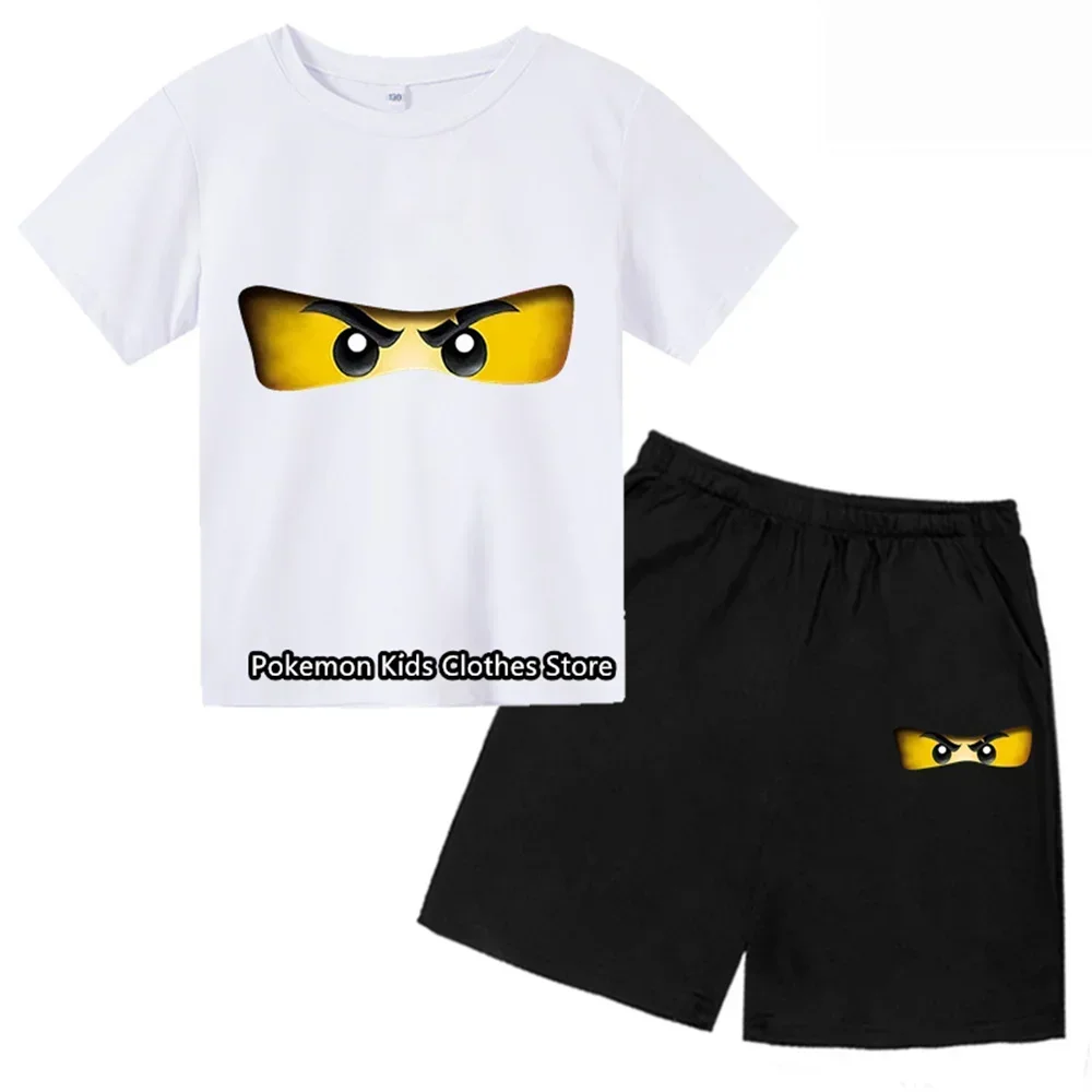 Fashion Game Lego Tshirt Set Kids Anime Girls Clothes Kids Popular Harajuku T-shirt Children Summer Short Sleeve T Shirt Tops