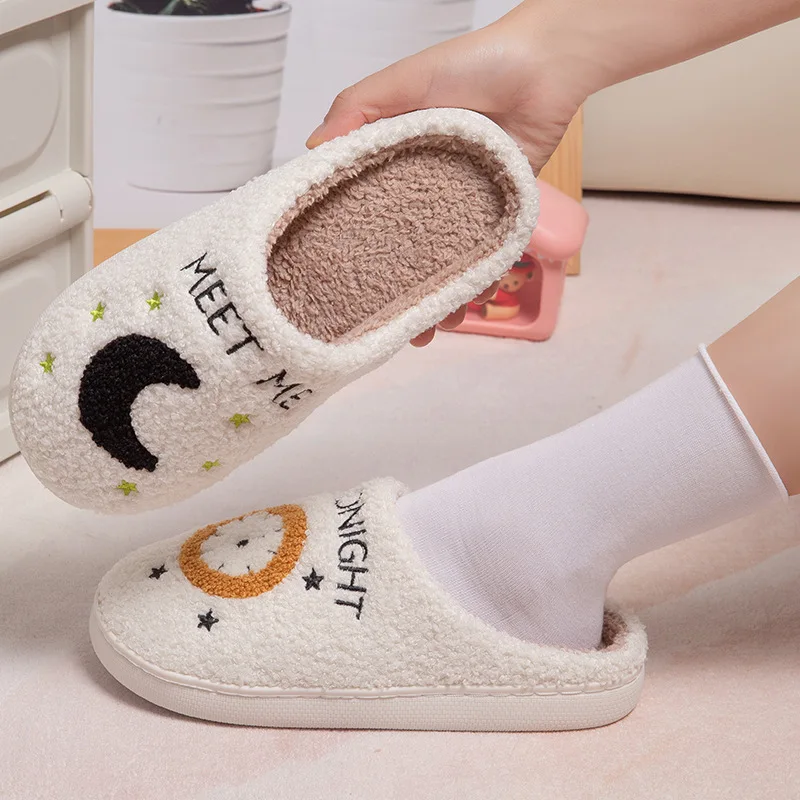 

Cotton Slippers for Men and Women Home with Velvet Thickening Warm Silent Non-slip Unisex Cotton Slippers in Stock