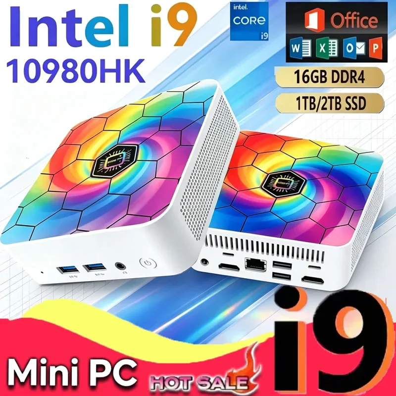 High‑Performance Mini Desktop PC Intel Core I9-10980HK Fast Portable Mini PC 16GB 2TB SSD FHD 4K HDMI WiFi6 For Work & Game