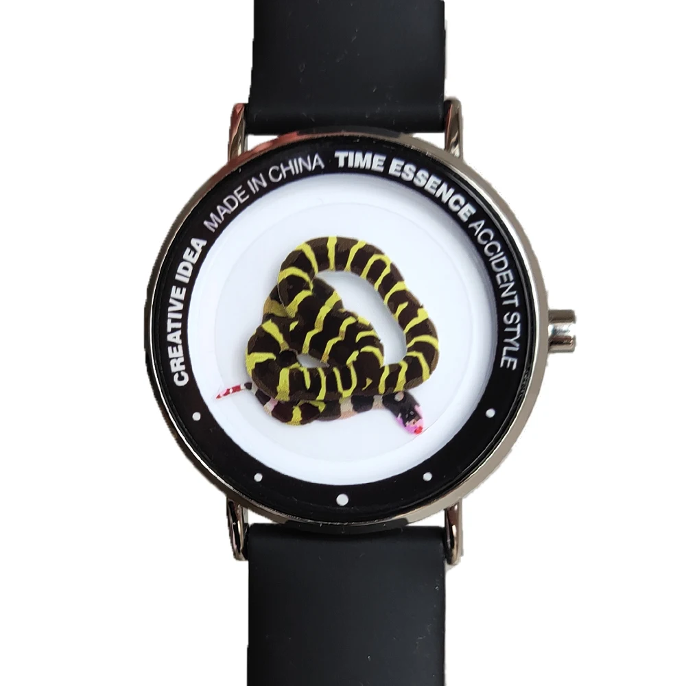 Montre serpent à quartz, design créatif, étanche