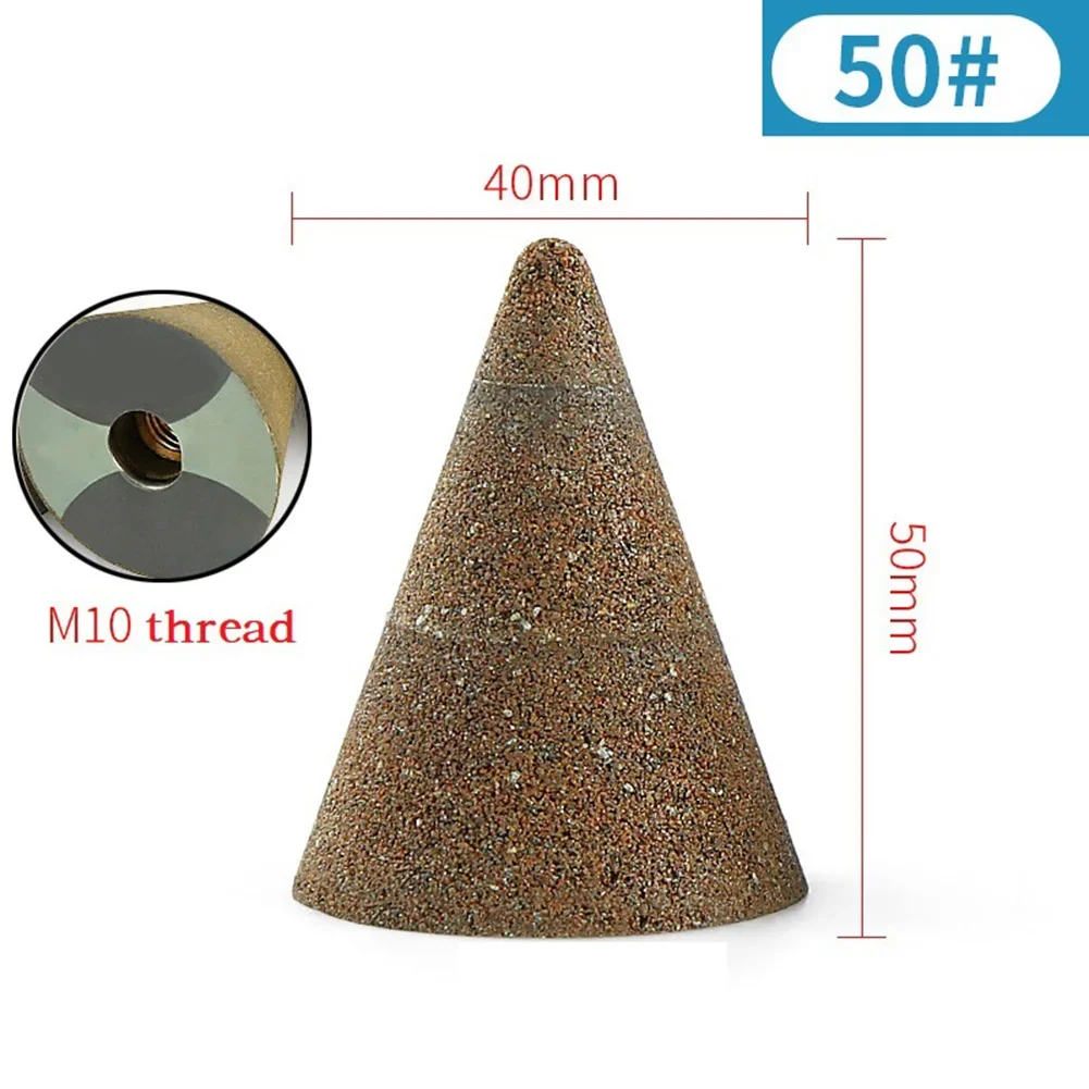 Conical Diamond Grinding Wheel Bits M10 Thread Chamfer Countersink Cone Carve Polishing Ceramic Glass 50# 100# 200#